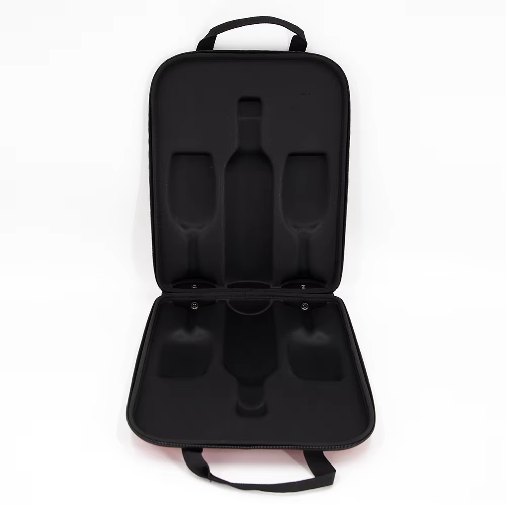 Custom EVA Tool Carry Case Zipper, EVA Protective Wine Glasses Carrying Case, EVA Bag with Foam
