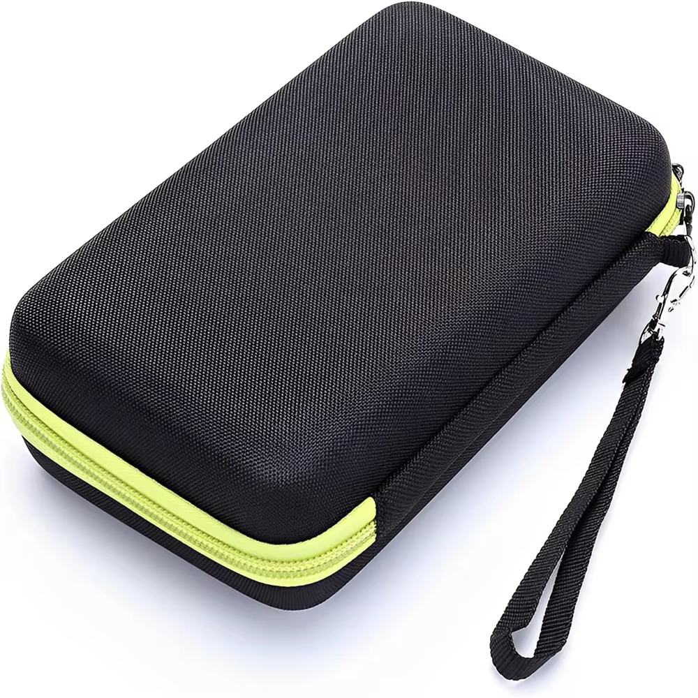Factory Price Hard Shell Travel Eva Storage Razor Shaver Zippered Storage Case with Handle Strap and Insert Foam