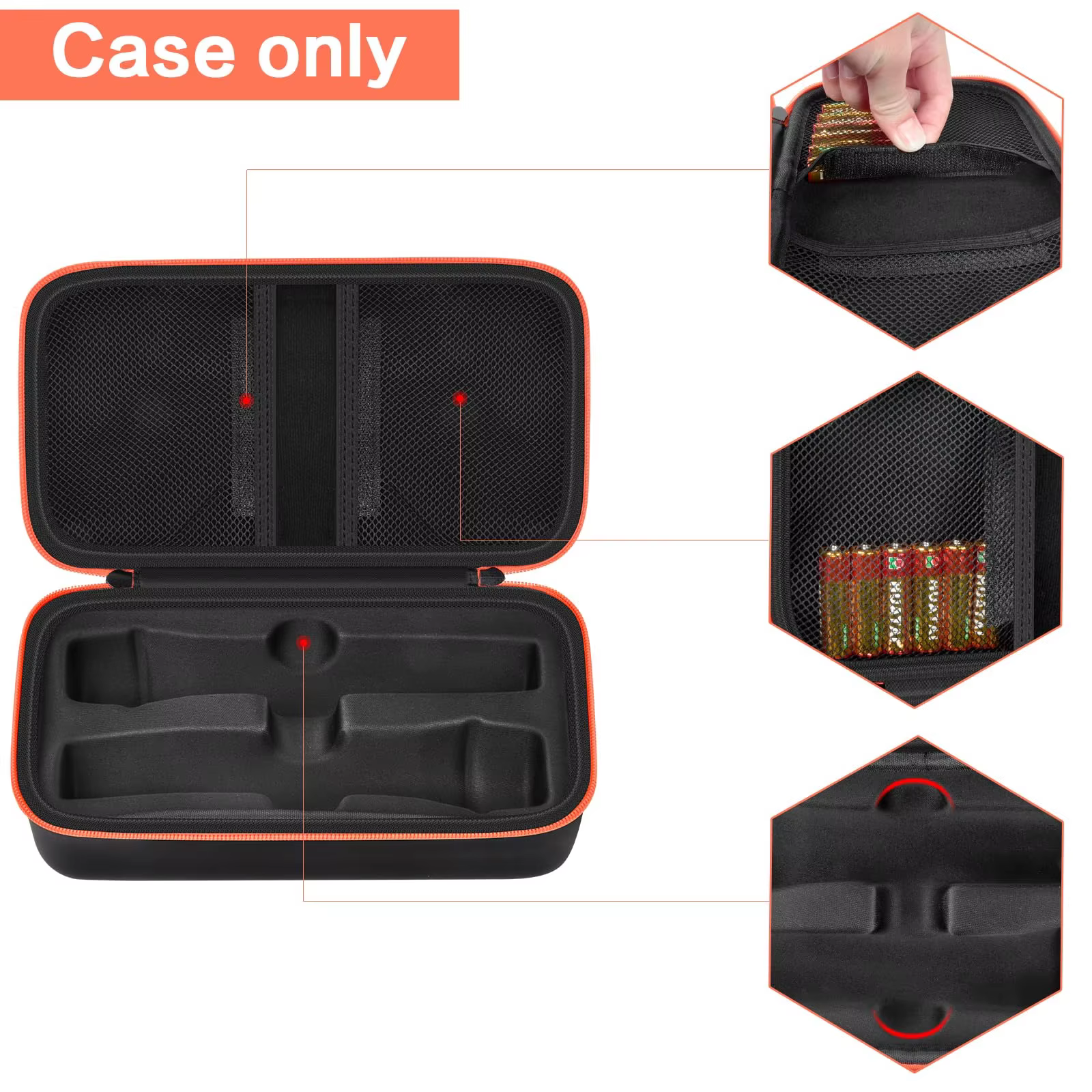 Wireless Microphone Case Two Microphones Storage Case Handheld Dual Mic Travel Bag