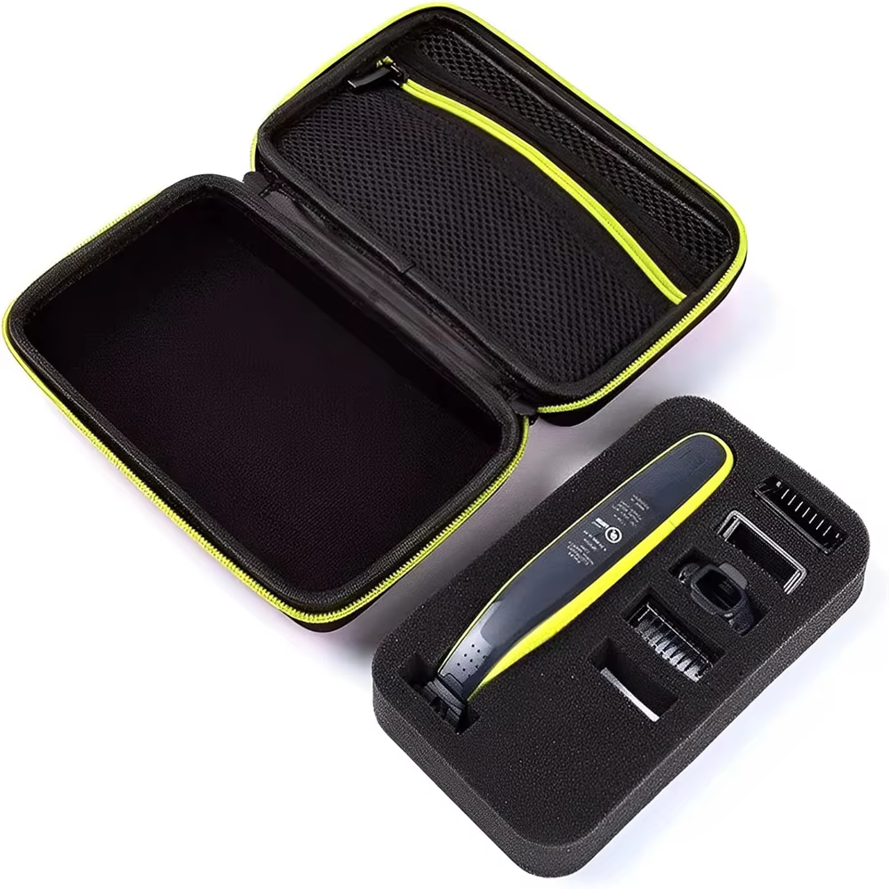 Factory Price Hard Shell Travel Eva Storage Razor Shaver Zippered Storage Case with Handle Strap and Insert Foam manufacture