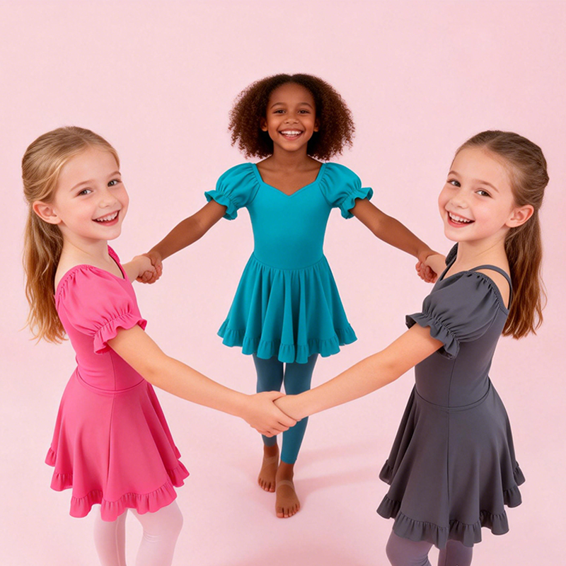 Kids Girl Sports Activewear Dress Set with Unique Design