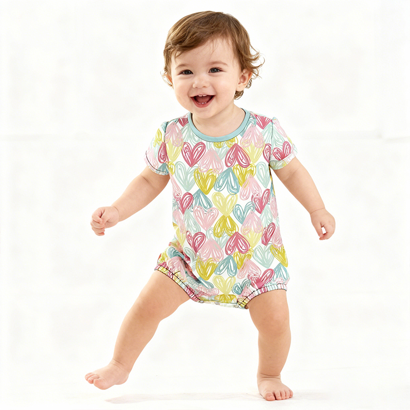 Baby Unisex Bamboo One-Piece Bodysuits  Boys Girls Short Sleeve Romper