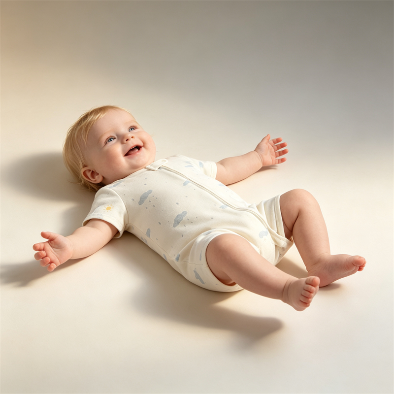 Unisex Newborn Baby Cotton Short Sleeve Romper Cute Print Jumpsuit For Crawling And Home Wear