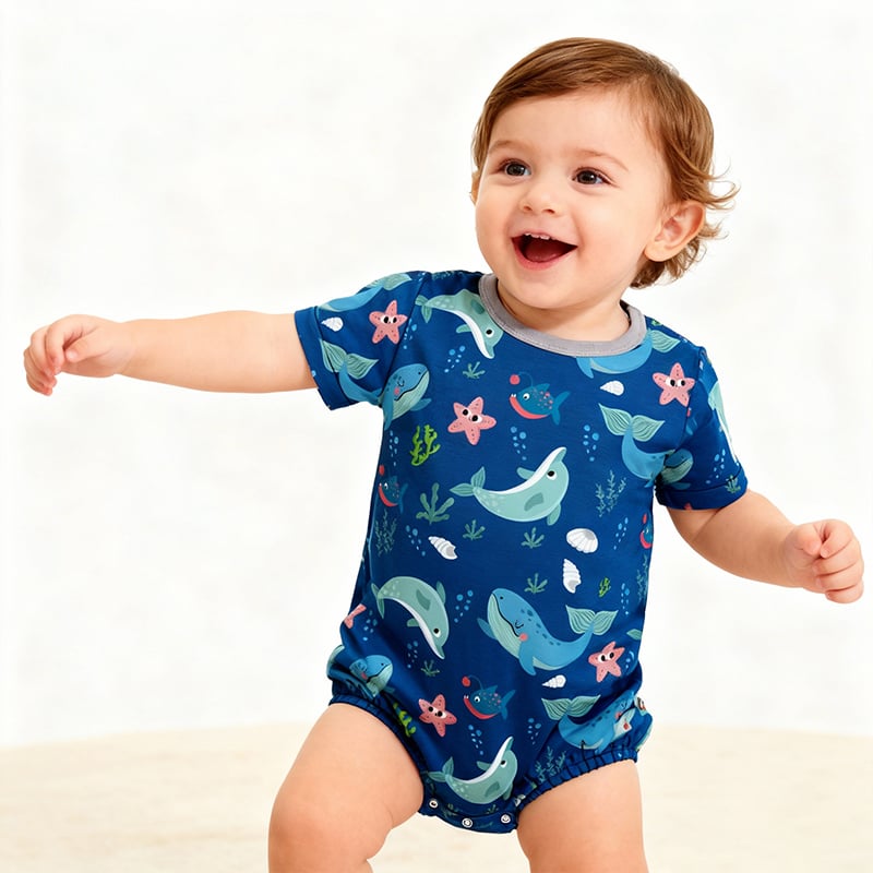 Baby Unisex Bamboo One-Piece Bodysuits  Boys Girls Short Sleeve Romper