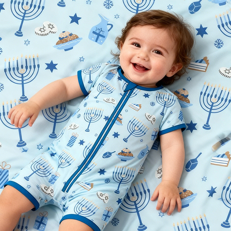 Baby Boys or Girls Pajamas Bamboo Short Sleeve Zipper Romper Jumpsuits