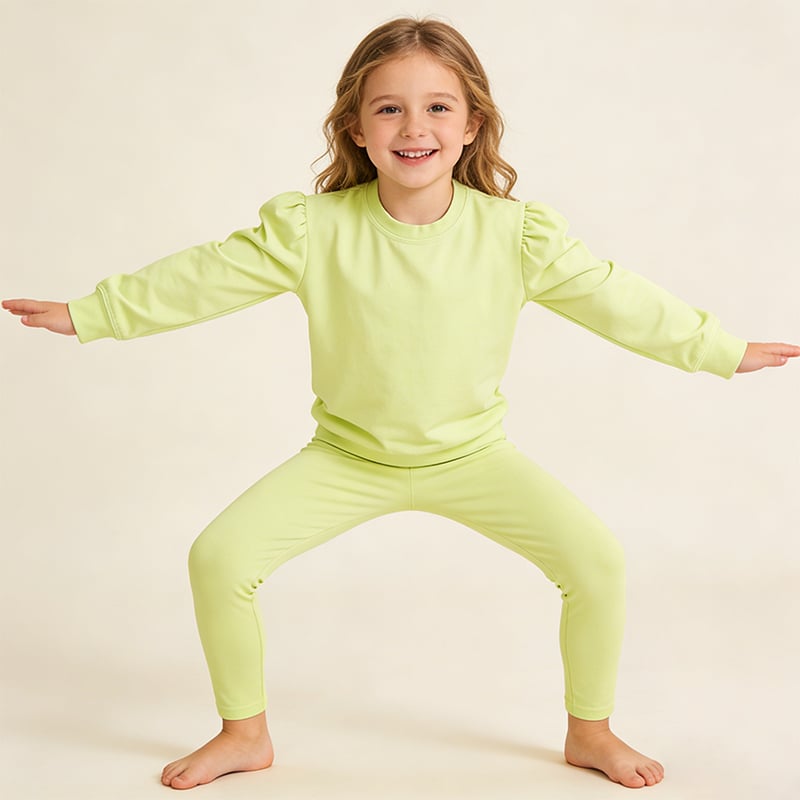 Long Sleeve Girls Yoga Outfit Set Active wear