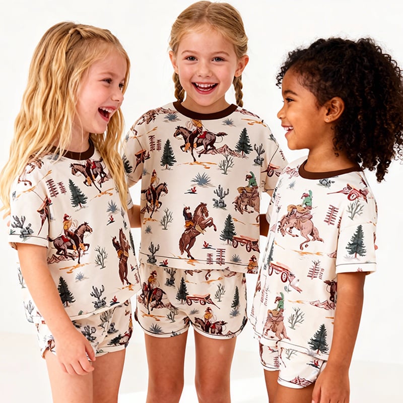 Kid's Tank Pajama Set Summer Shorts Pjs