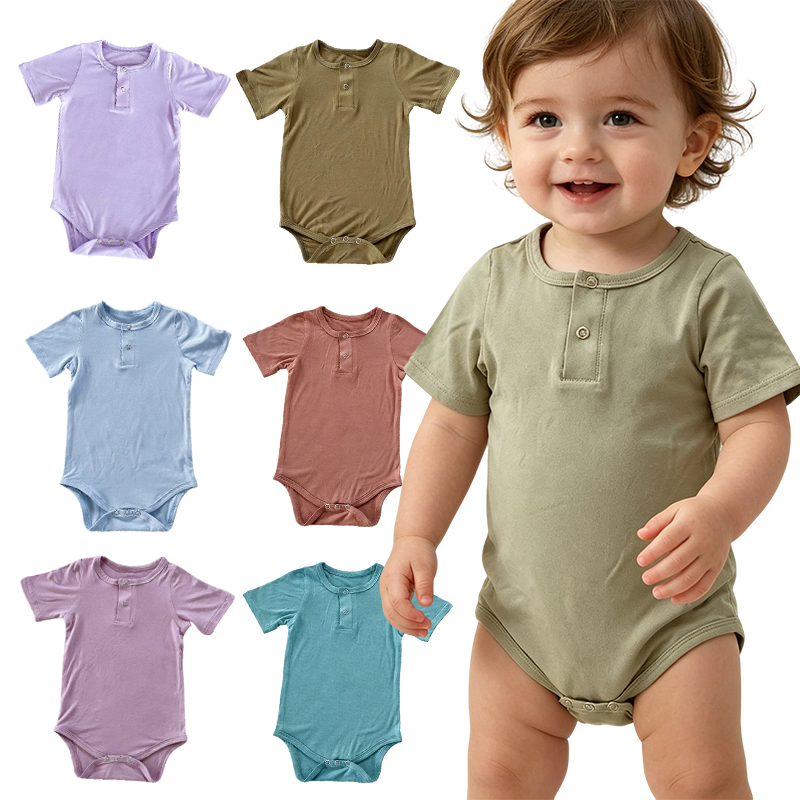 Wholesale Summer Short Sleeve Kids Onesies New Born Baby Romper 