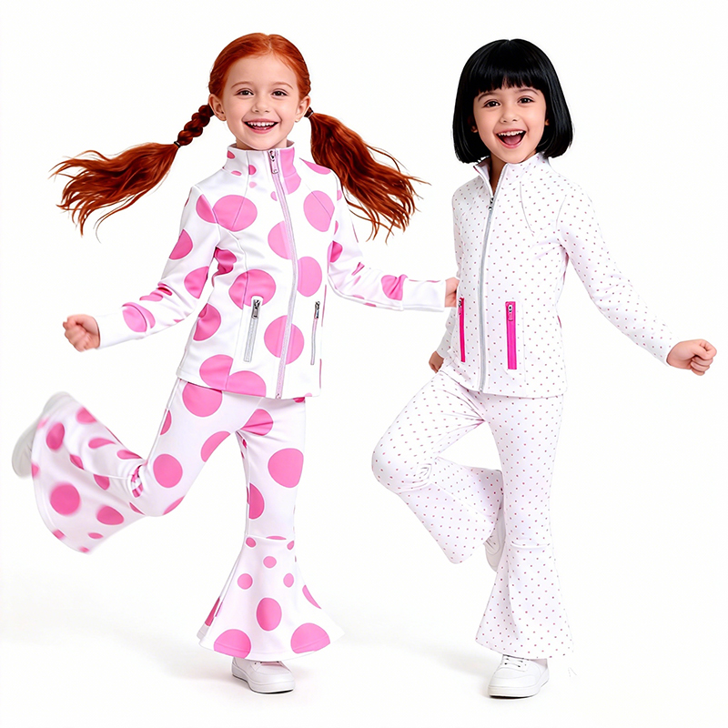Girls Dance Wear Yoga Flare Pants and Jacket 2 Piece Yoga Set