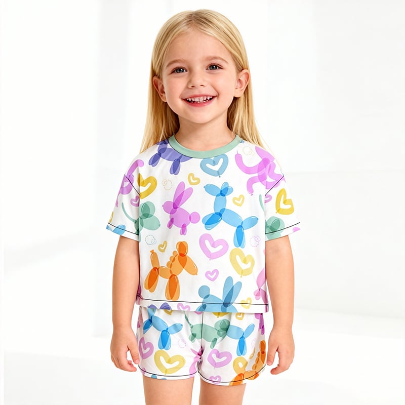 Kid's Tank Pajama Set Summer Shorts Pjs