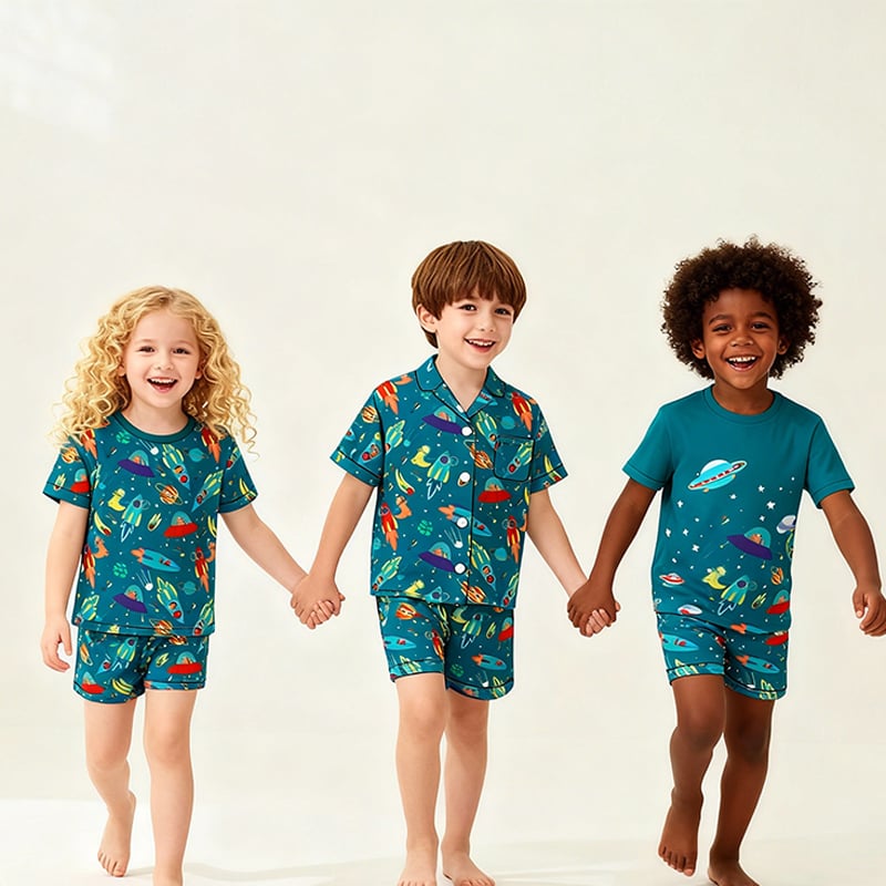 Kid's Tank Pajama Set Summer Shorts Pjs