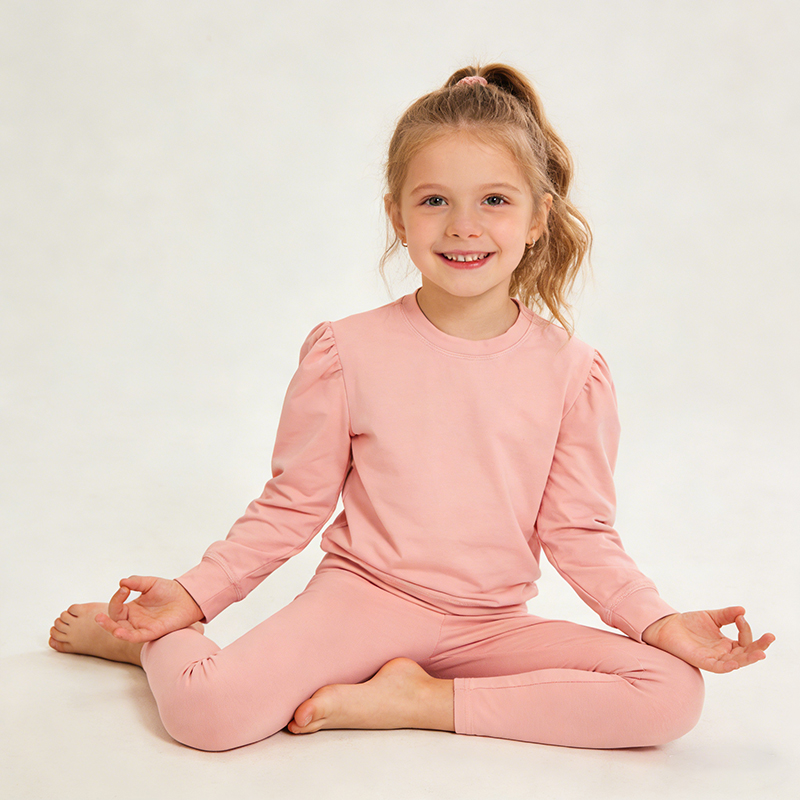 Long Sleeve Girls Yoga Outfit Set Active wear