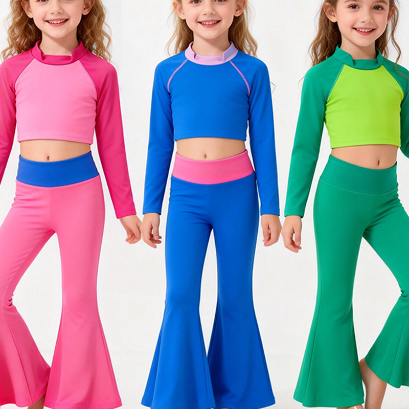 Custom Logo OEM ODM Long Sleeve Girls Yoga Outfit Set