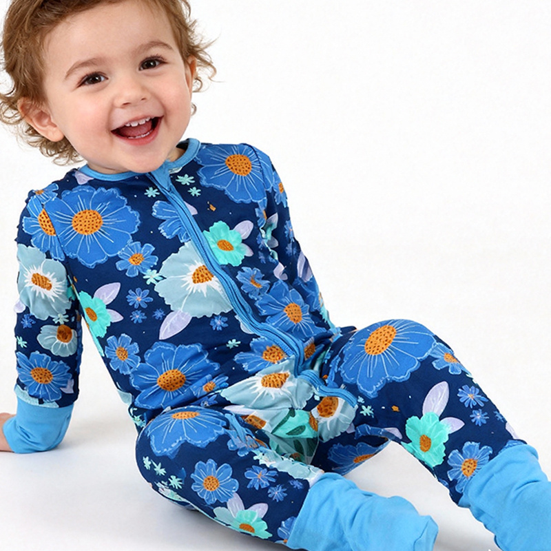 zipper baby bamboo romper baby onesie bodysuit