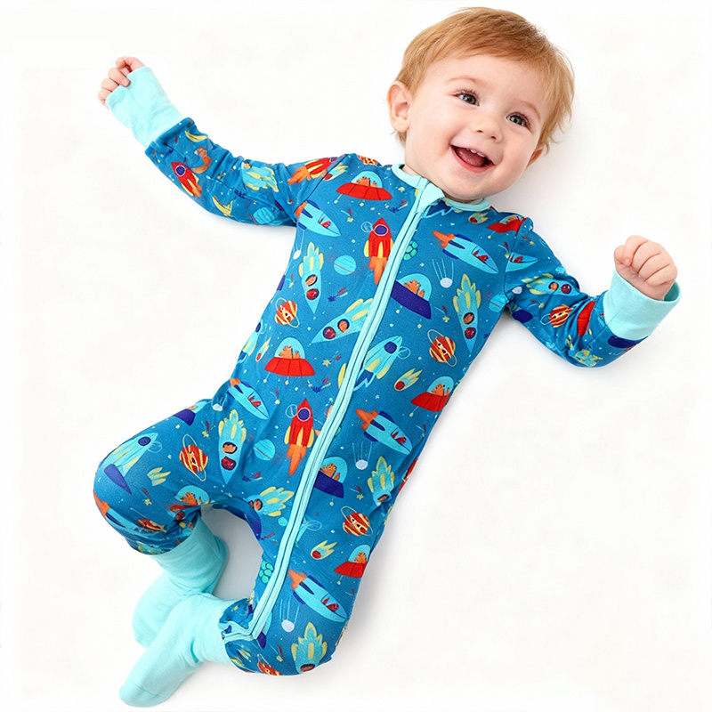 zipper baby bamboo romper baby onesie bodysuit