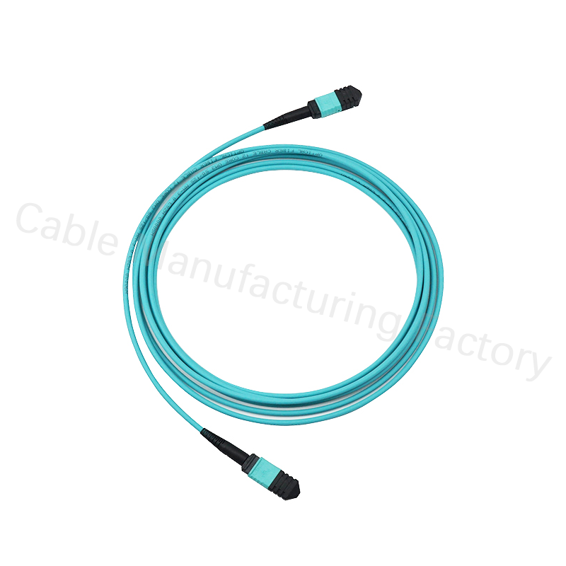 OM3 Multimode 50/125 MTP/MPO to MPO 12 Female Fiber Trunk Cable Type B