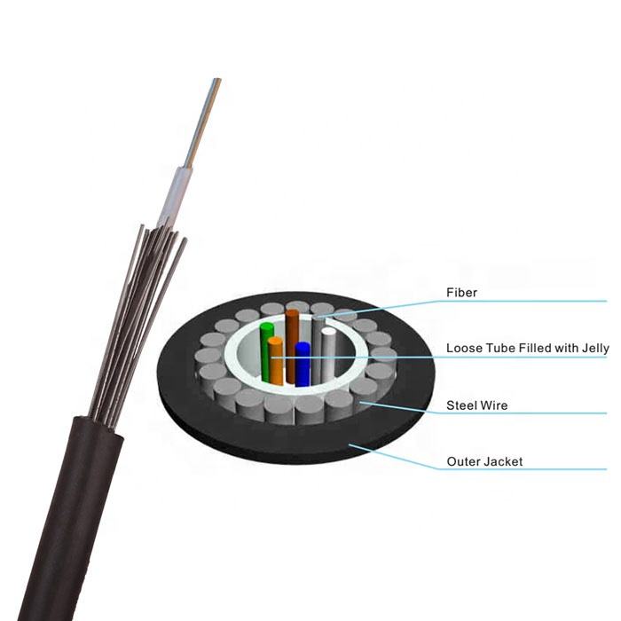GYXTY Central Loose Tube Armored Fiber Optic Cable 2-12 Core G652D Single Mode Outdoor Optical Cable