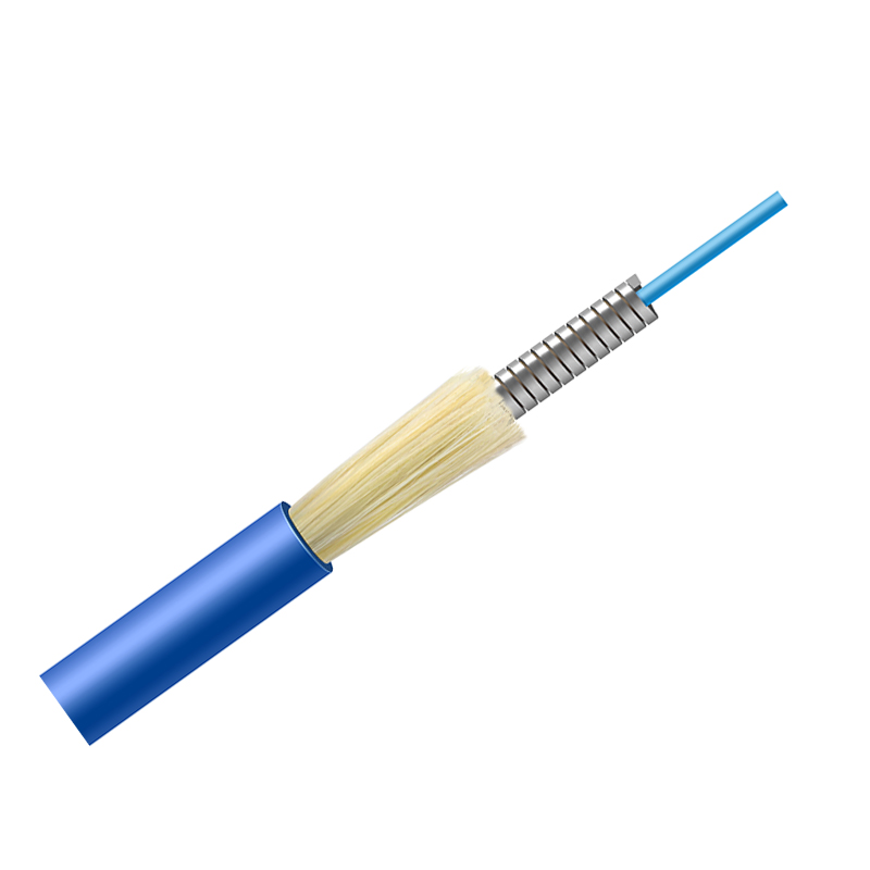 GJJKAV Spiral Steel Armored Fiber Optic Cable 2~12 Cores Single Mode Multimode PVC LSZH Jacket Anti-Rodent Optical Cable