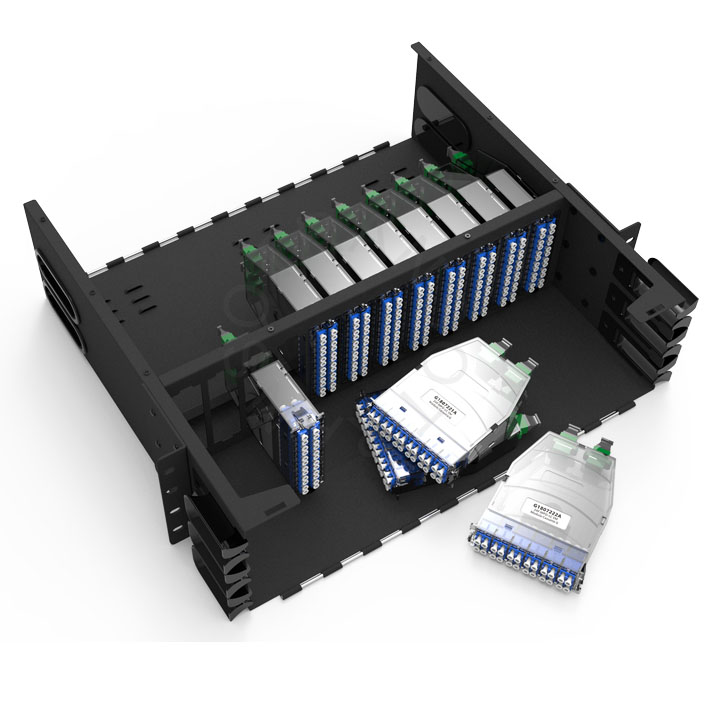 3U 288F MPO-LC  High-Density Optical Fiber Patch Panel 