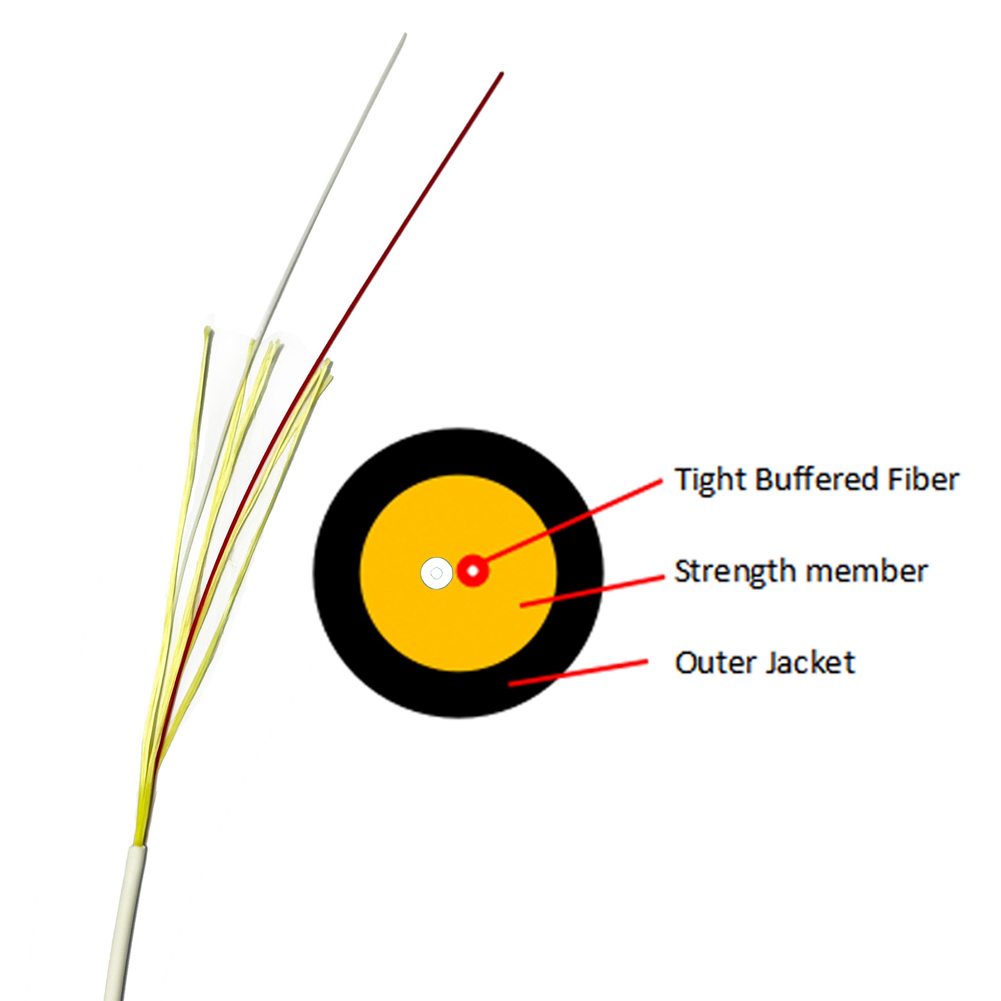 Round Drop cable 2F 3.0mm 3.6mm SM FTTH LSZH Single Sheath