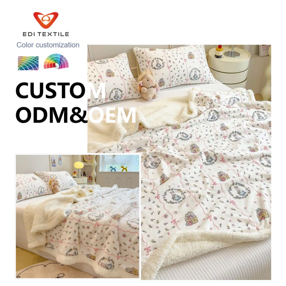 factory direct supply 3d geometric diamond jacquard double layer flannel sherpa throw blanket thick warm tufted textured plush fleece blanket with sherpa reverse for bedroom sofa luxury home decor-7