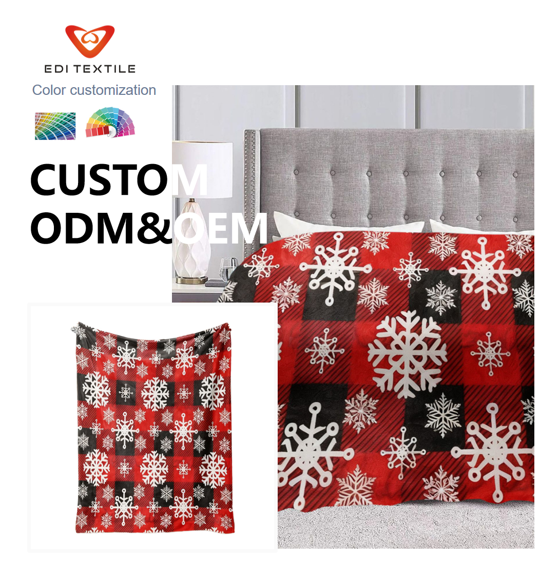 wholesale cationic dyed fleece anti pilling thick warm throw blanket custom oem odm for supermarket wholesaler-4