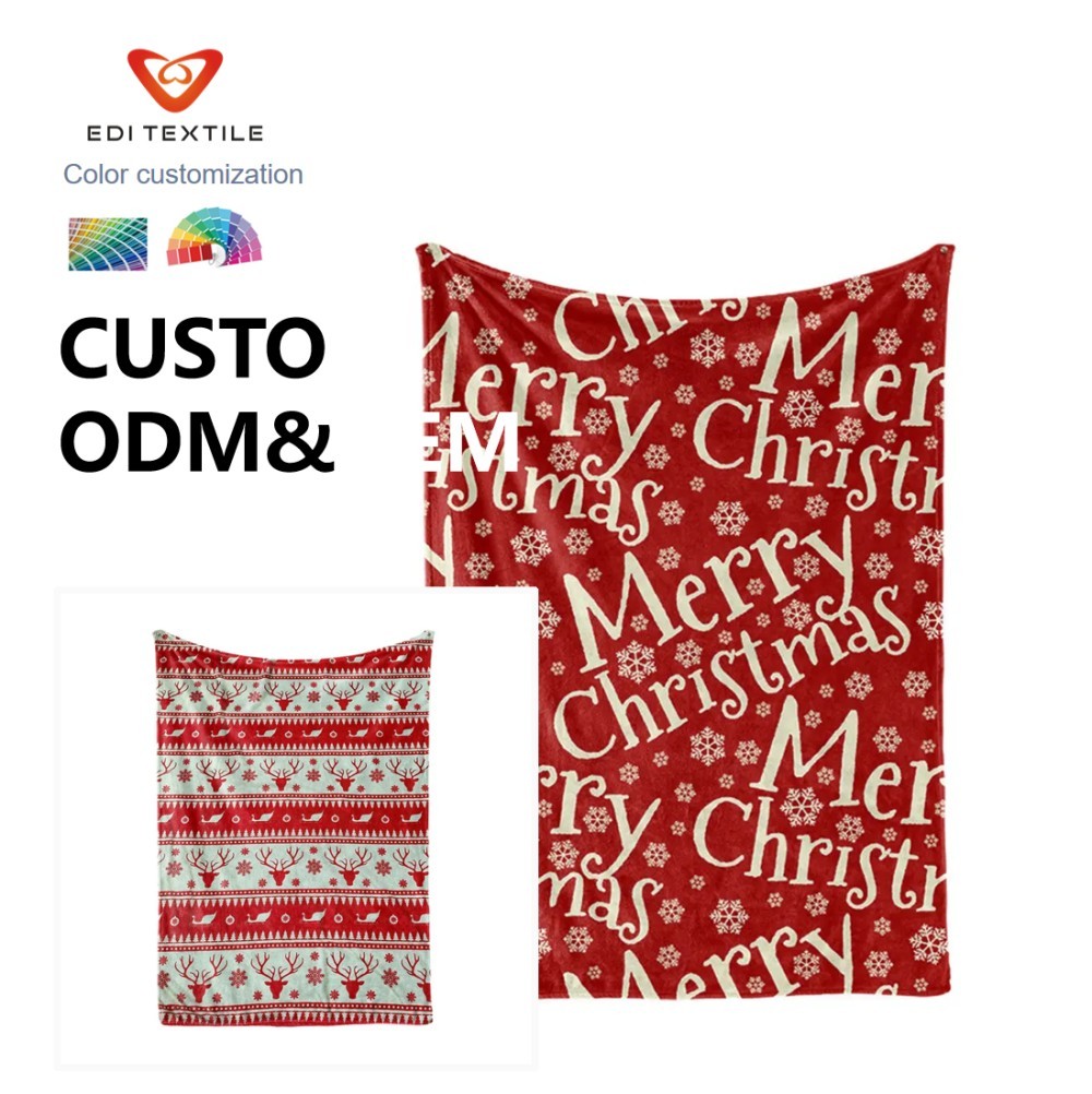 christmas printed glow in the dark flannel throw blanket for supermarkets home textile importers  bulk distributors-5