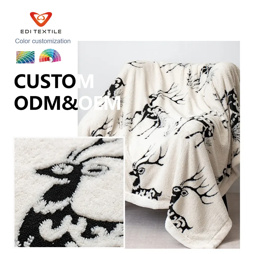Wholesale Cationic Dyed Fleece Anti-Pilling Thick Warm Throw Blanket Custom OEM ODM for Supermarket Wholesaler