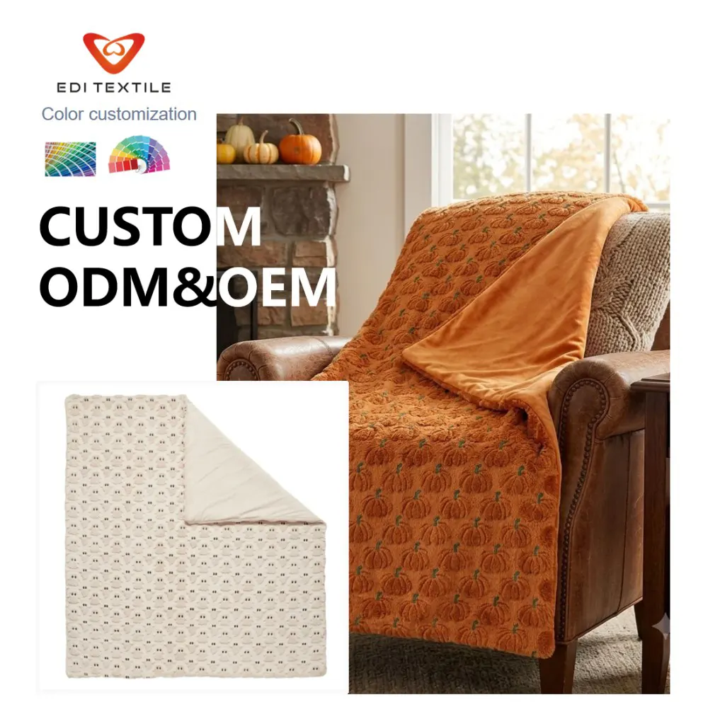 Print Flannel Throw Blanket Soft Warm Textured Flannel Blanket for Wholesalers