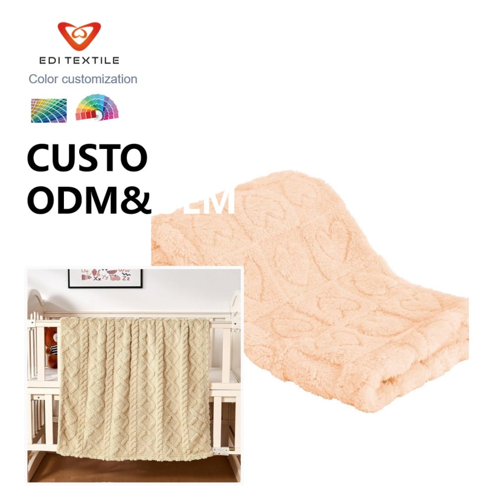 Neutral Nursery Crib Stroller Baby Care Heart Sherpa Baby Blanket for B2B bulk orders