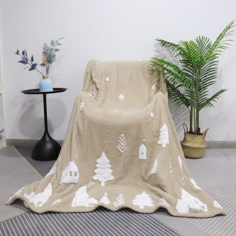Christmas Elements Cationic With Camel Background Sherpa Blanket manufacture