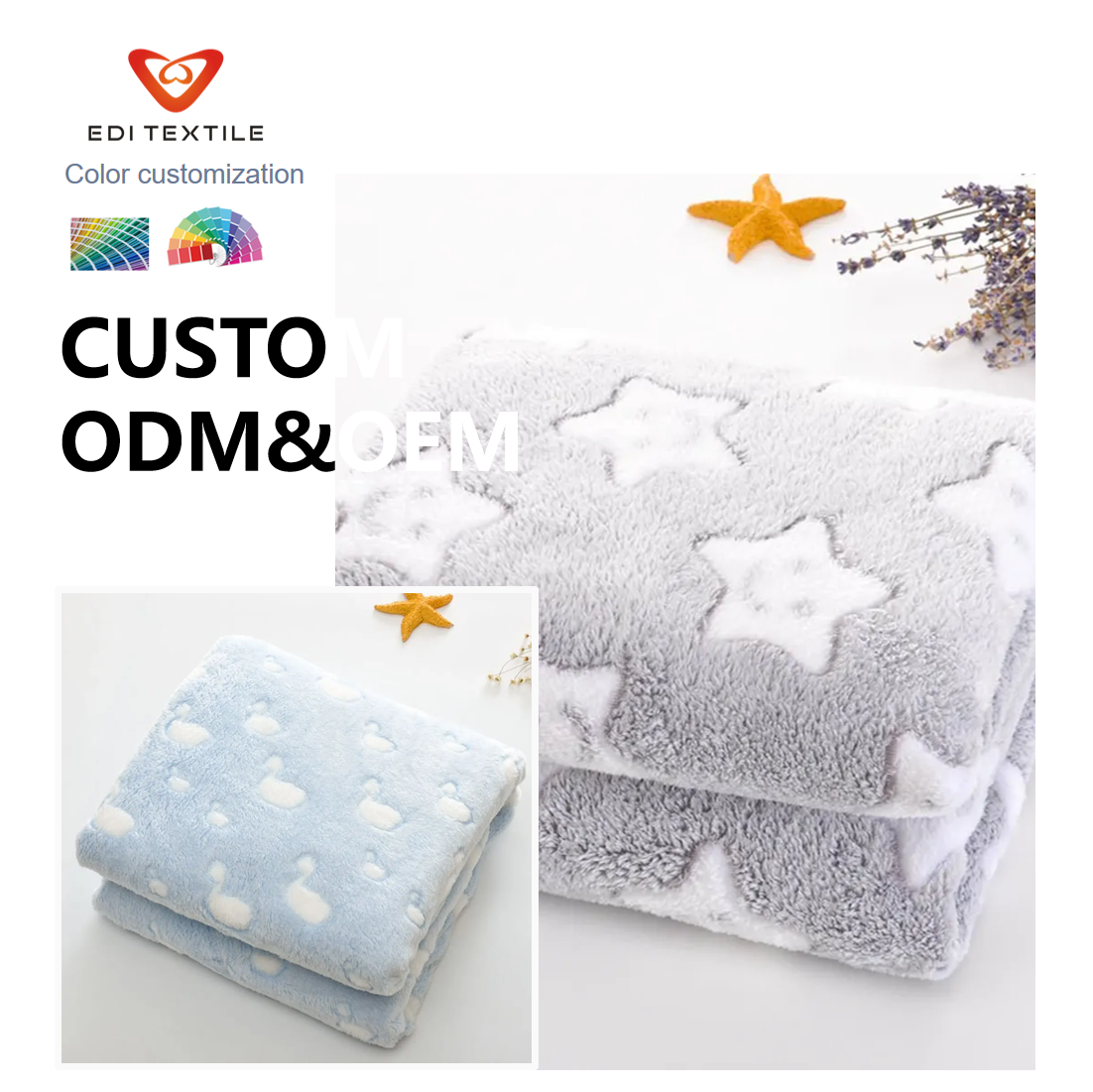 Custom OEM ODM Bulk Baby Home Textile Factory Direct Supply Multi-Pattern Embossed Jacquard Flannel Baby Blanket Collection Soft Skin-Friendly Anti-Pilling Toddler Nursery Throw Blanket for wholesalers 
