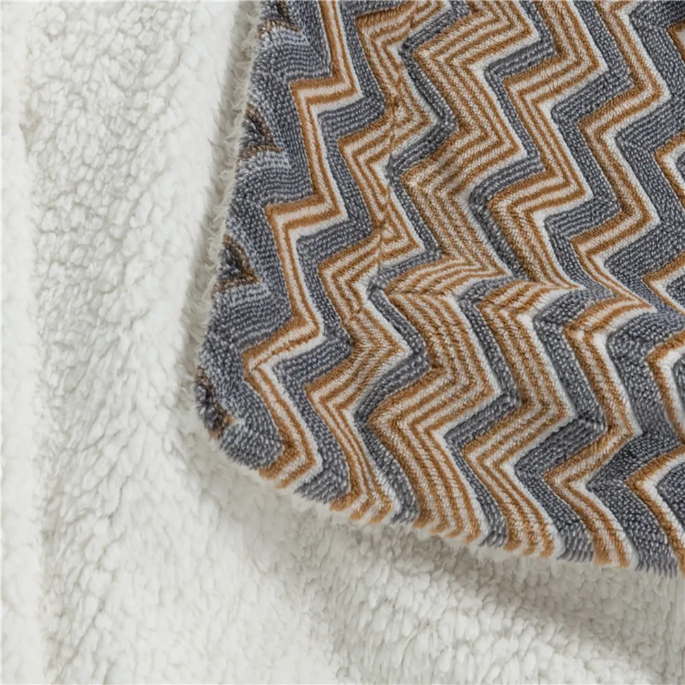 double layers flannel and sherpa blanket
