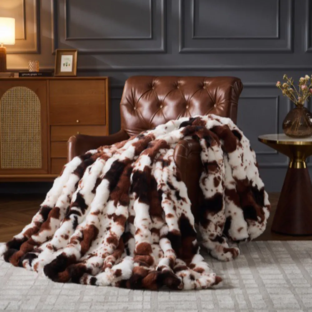 print rabbit fleece blanket