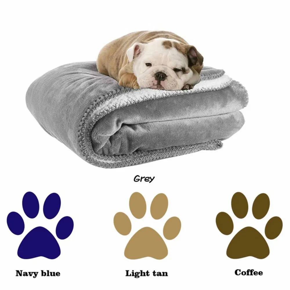 Factory Direct Supply Double Layer Soft Plush  Flannel Sherpa Pet Blanket 4-Color Collection pet-friendly anti-pilling fabric for Chain Supermarkets, Global Pet Product Importers and Wholesale Distributors