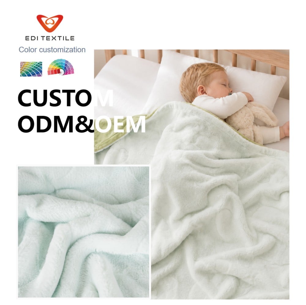Wholesaler Flannel Baby Blanket with cutting for Beding room and living room