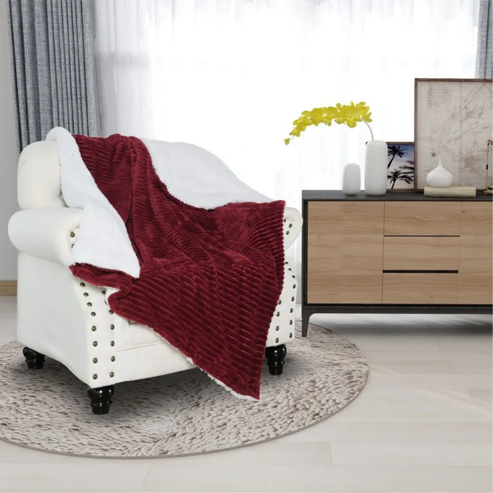 double layers flannel and sherpa blanket