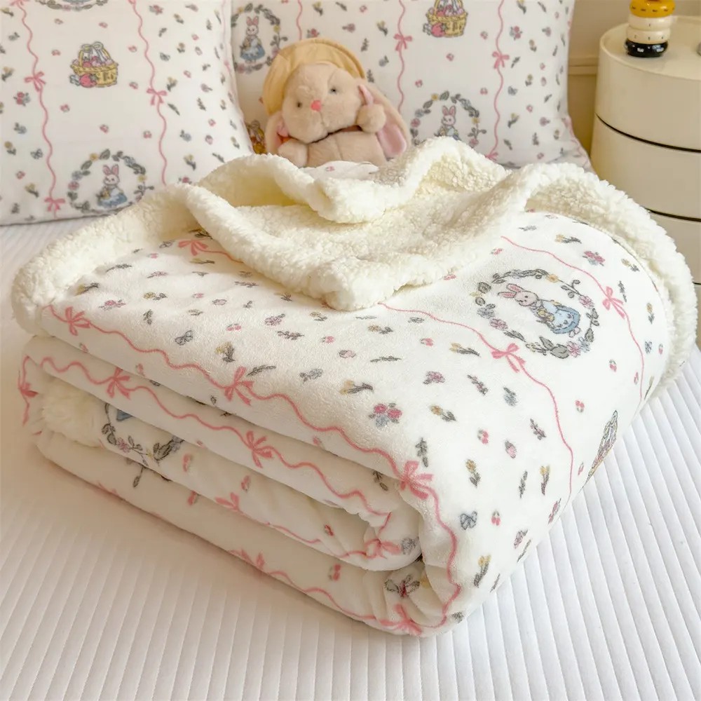 double-layer sherpa fleece blanket