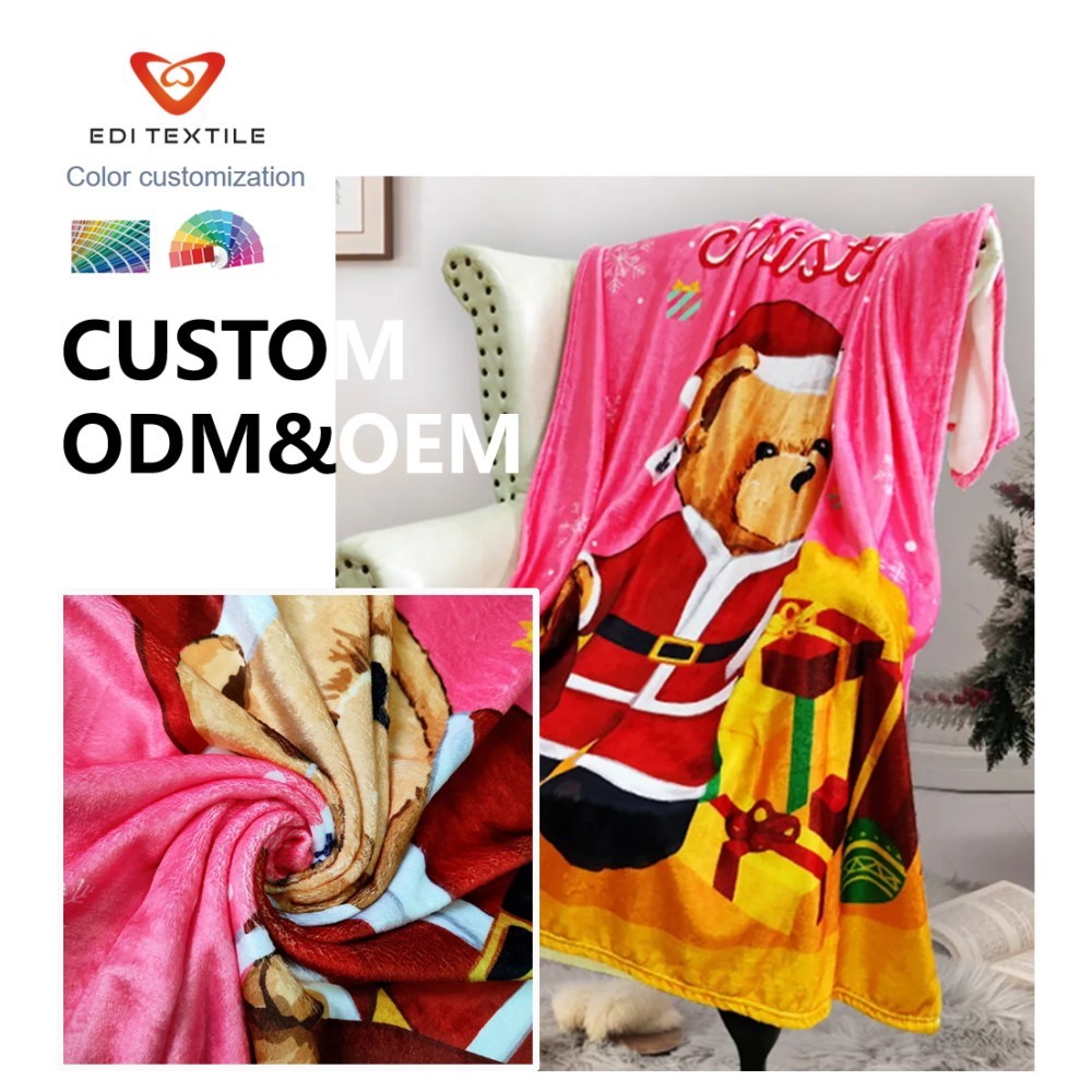 christmas printed glow in the dark flannel throw blanket for supermarkets home textile importers  bulk distributors-4
