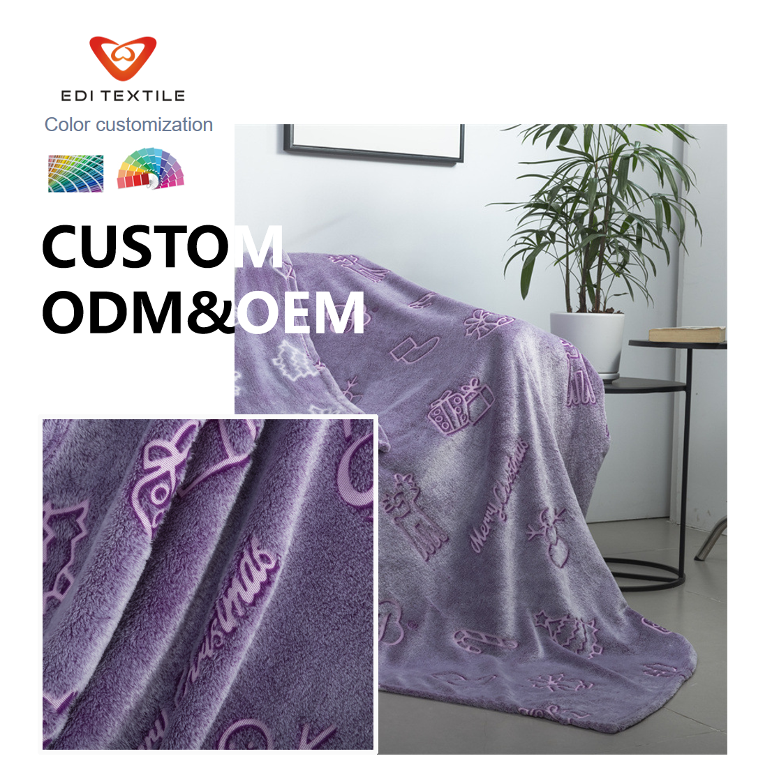 Christmas printed Glow In The Dark Flannel Throw Blanket for Supermarkets Home Textile Importers & Bulk Distributors