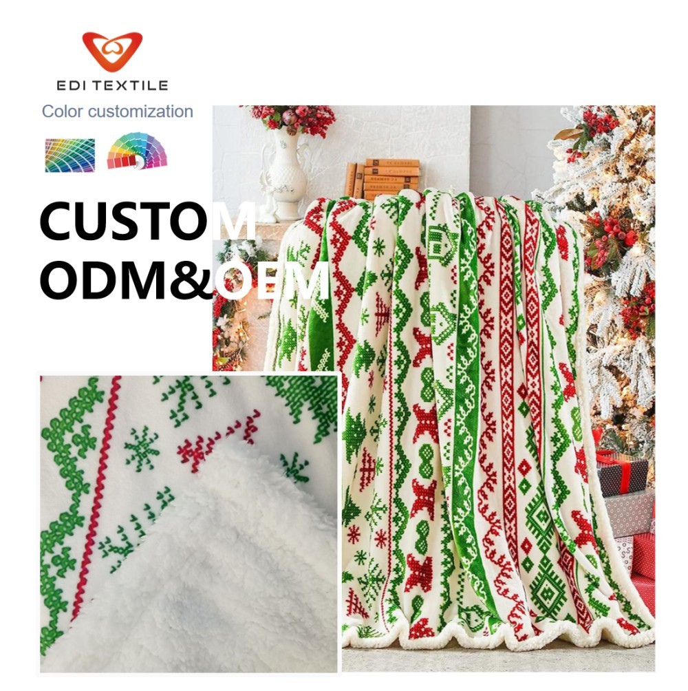 custom gold foil printed flannel blanketfor wholesalers and big supermarkets-5
