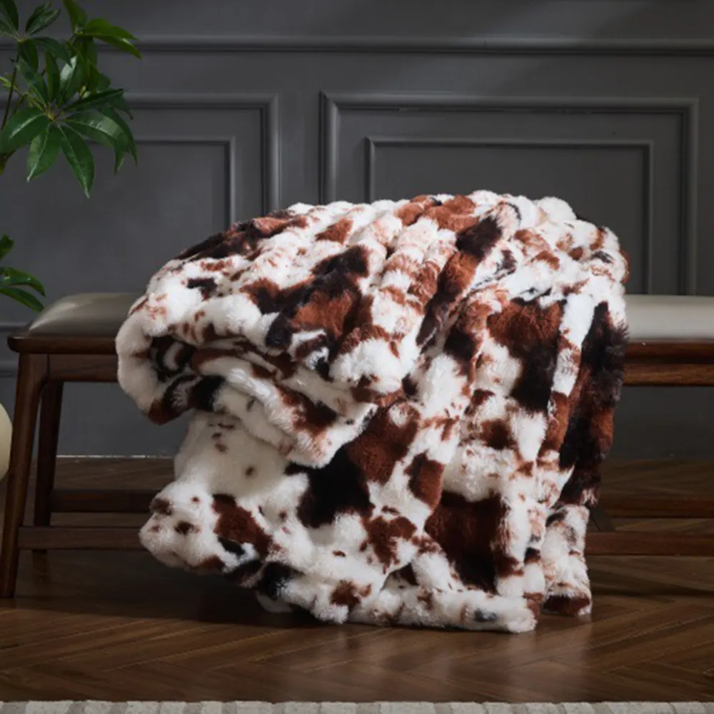 print rabbit fleece blanket