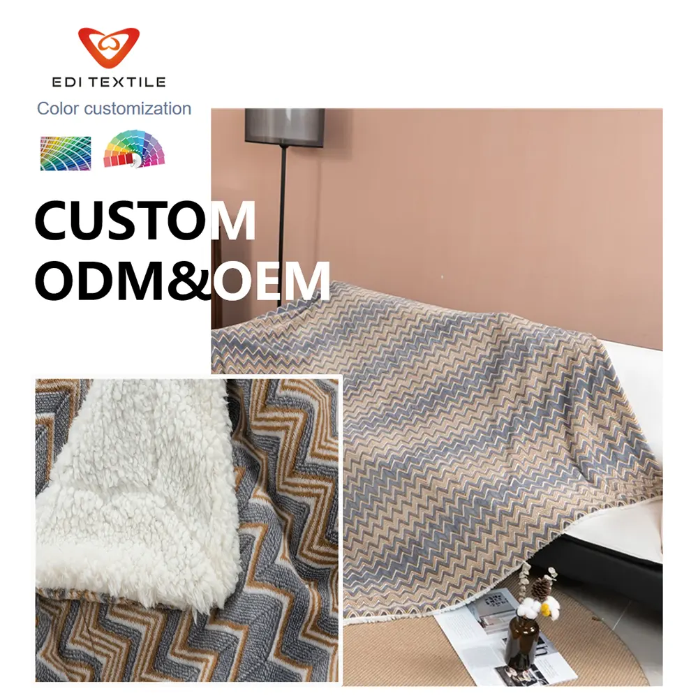 Print Double Layer Flannel Sherpa Throw Blanket  for Sofa Bedroom Winter Home, Wholesale OEM ODM for Chain Supermarkets Home Textile Importers & Bulk Distributors