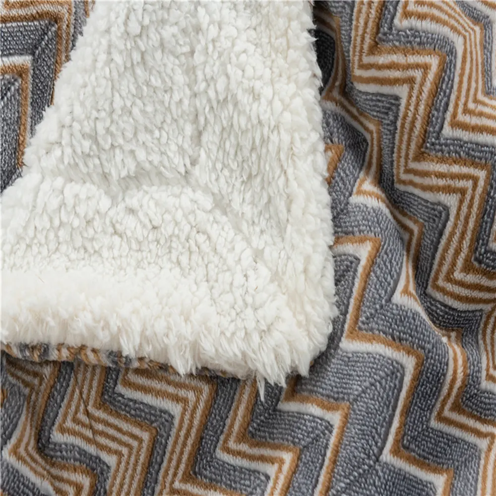 double layers flannel and sherpa blanket