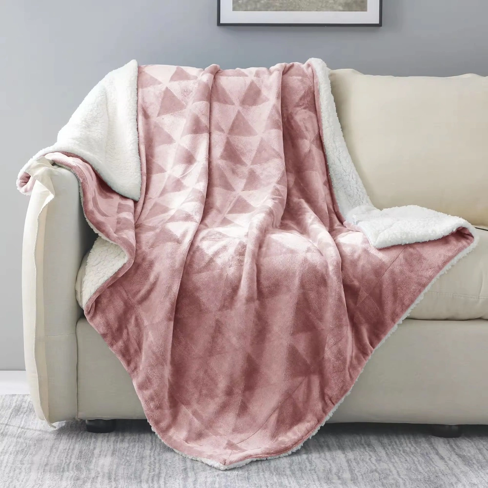 Hot Sale Wholesale Popular European and American Style Soft Sherpa Fleece Blanket for Family Cozy Plush Thick Warm Throw Blanket