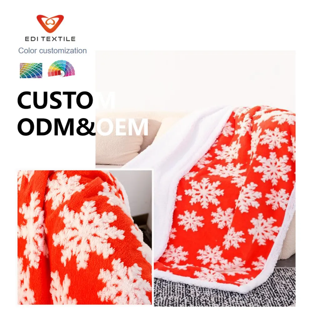Snowflake Jacquard Sherpa Blanket ODM OEM Bulk Supply for Wholesalers