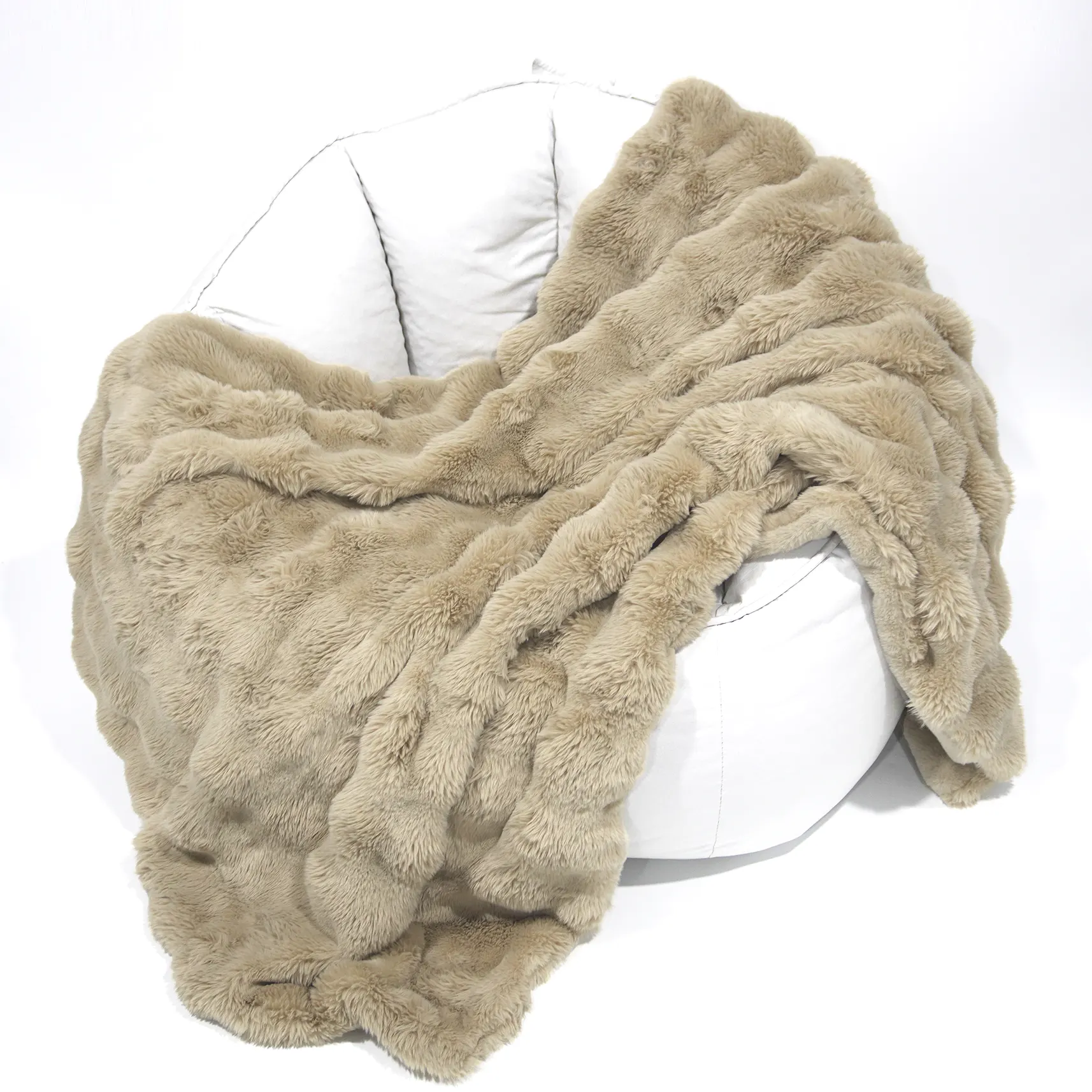 Beige Bubble Fleece PV Blanket factory