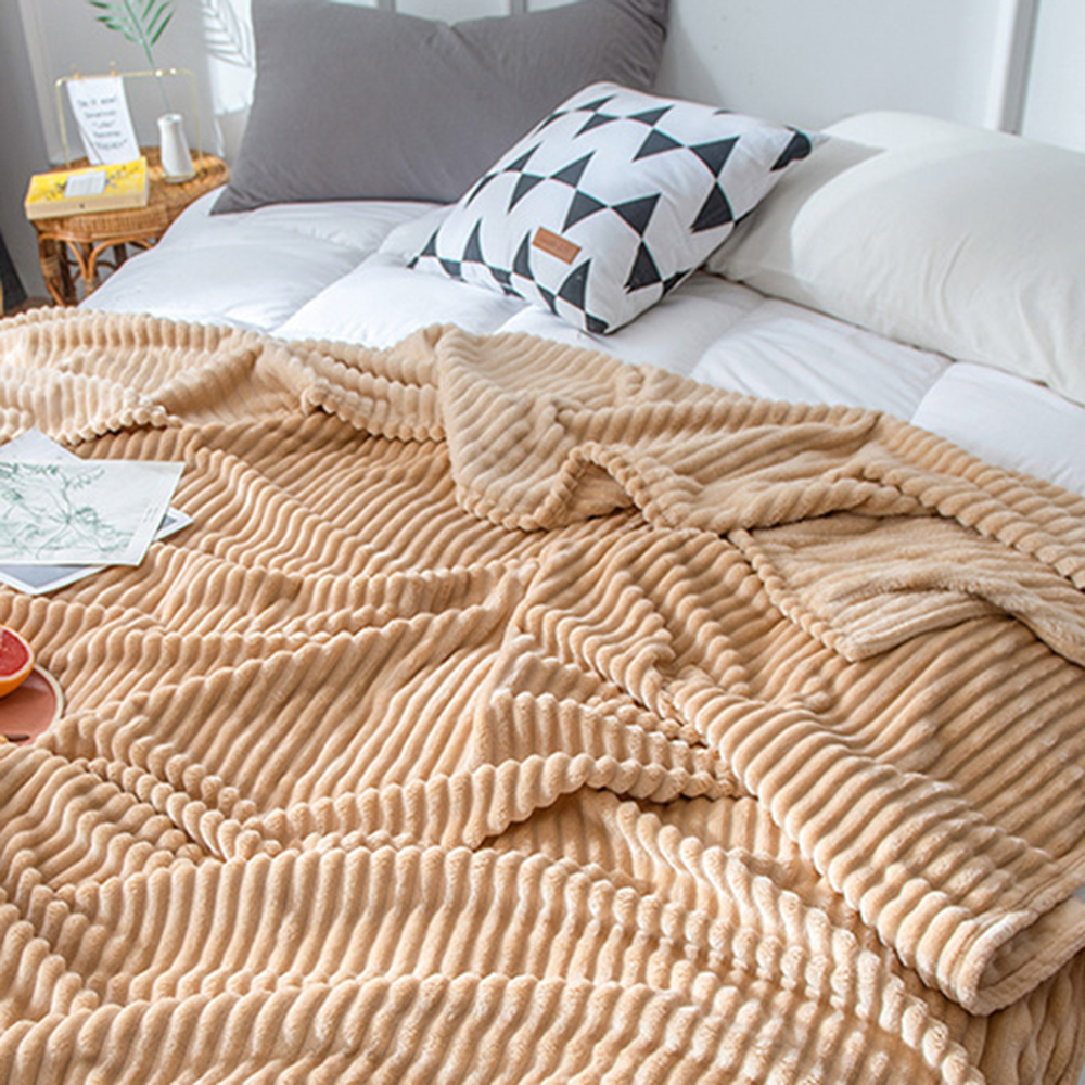 strip jacquard flannel blanket