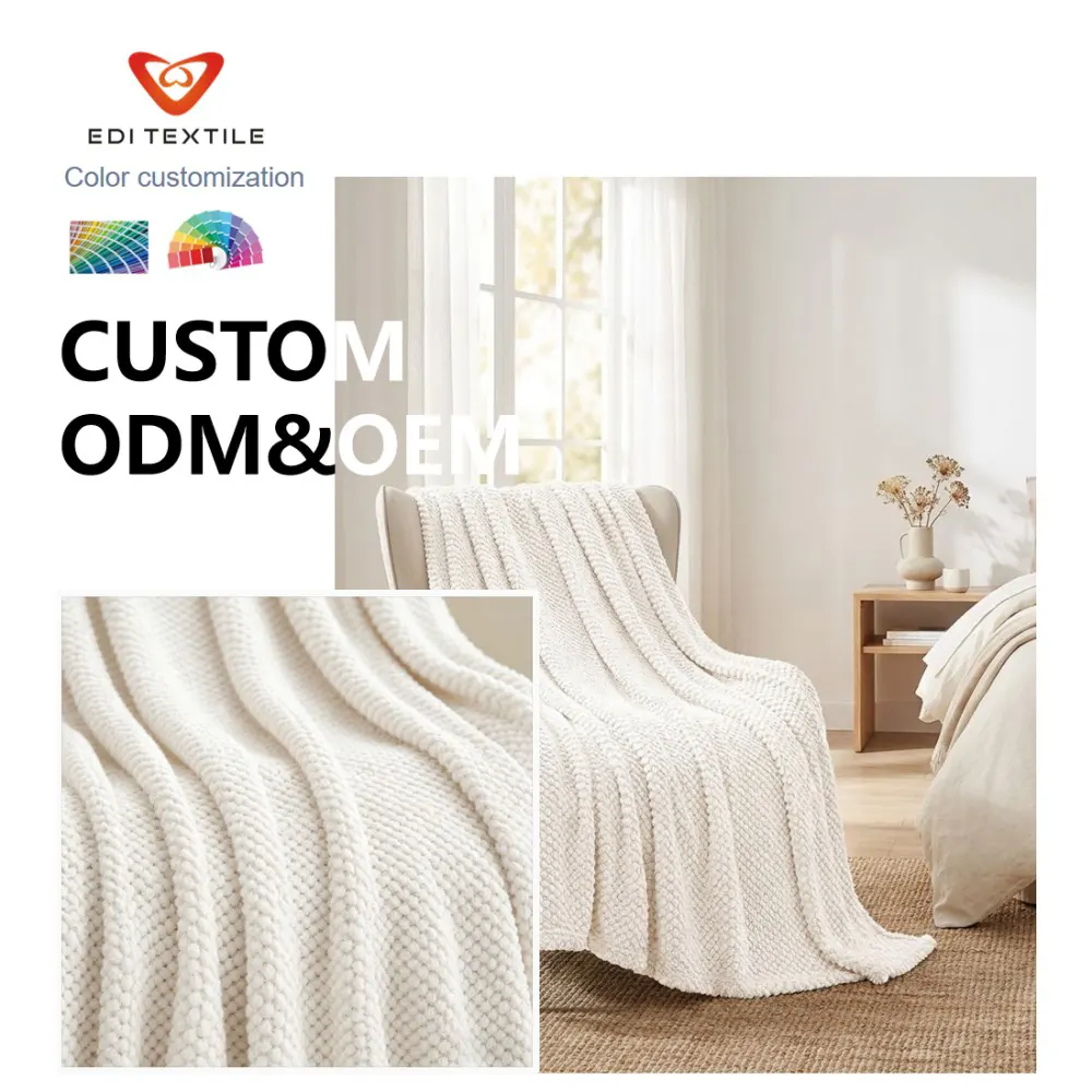 Custom Jacquard Flannel Blanket Bulk Supply for Wholesalers, Chain Supermarkets and Global Home Textile Importers