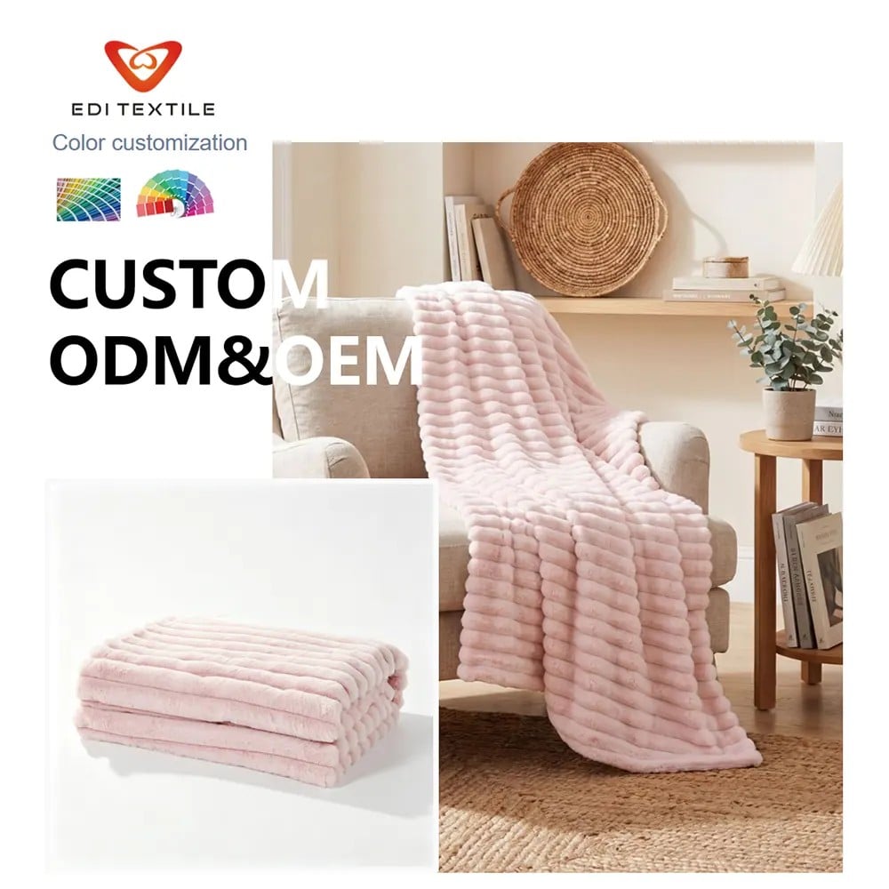 Custom Wide Striped Flannel Blanket for Wholesalers, Chain Supermarkets and Global Home Textile Importers